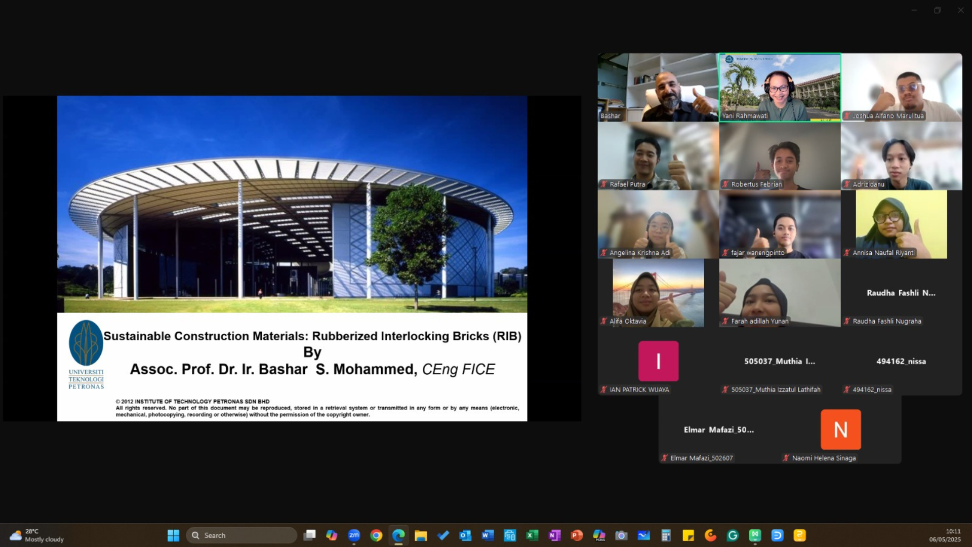 Online Class with Assoc. Prof. Ir. Dr. Bashar Mohammed